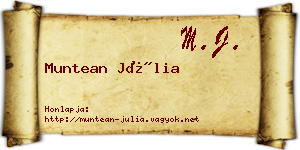 Muntean Júlia névjegykártya